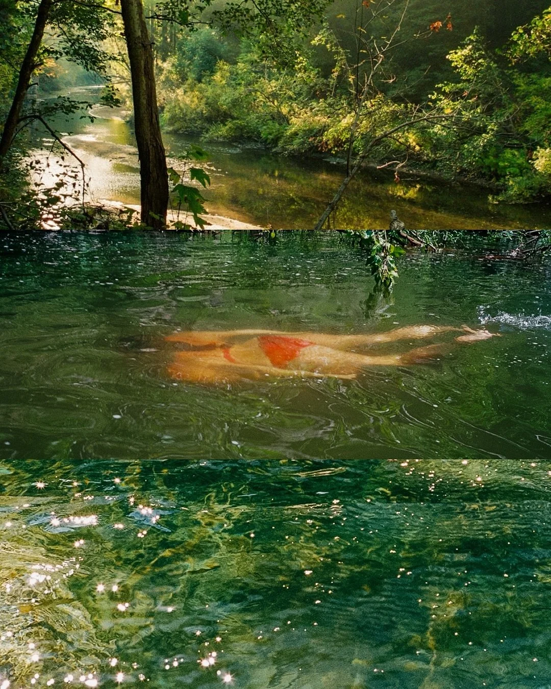 Swimmers 🍃✨ I had trouble picking a cover with these , any favorites? 

I love making triptychs especially when they involve water 🌀 
All on film #35mm 
Thanks friends for being such lovely muses 🩵