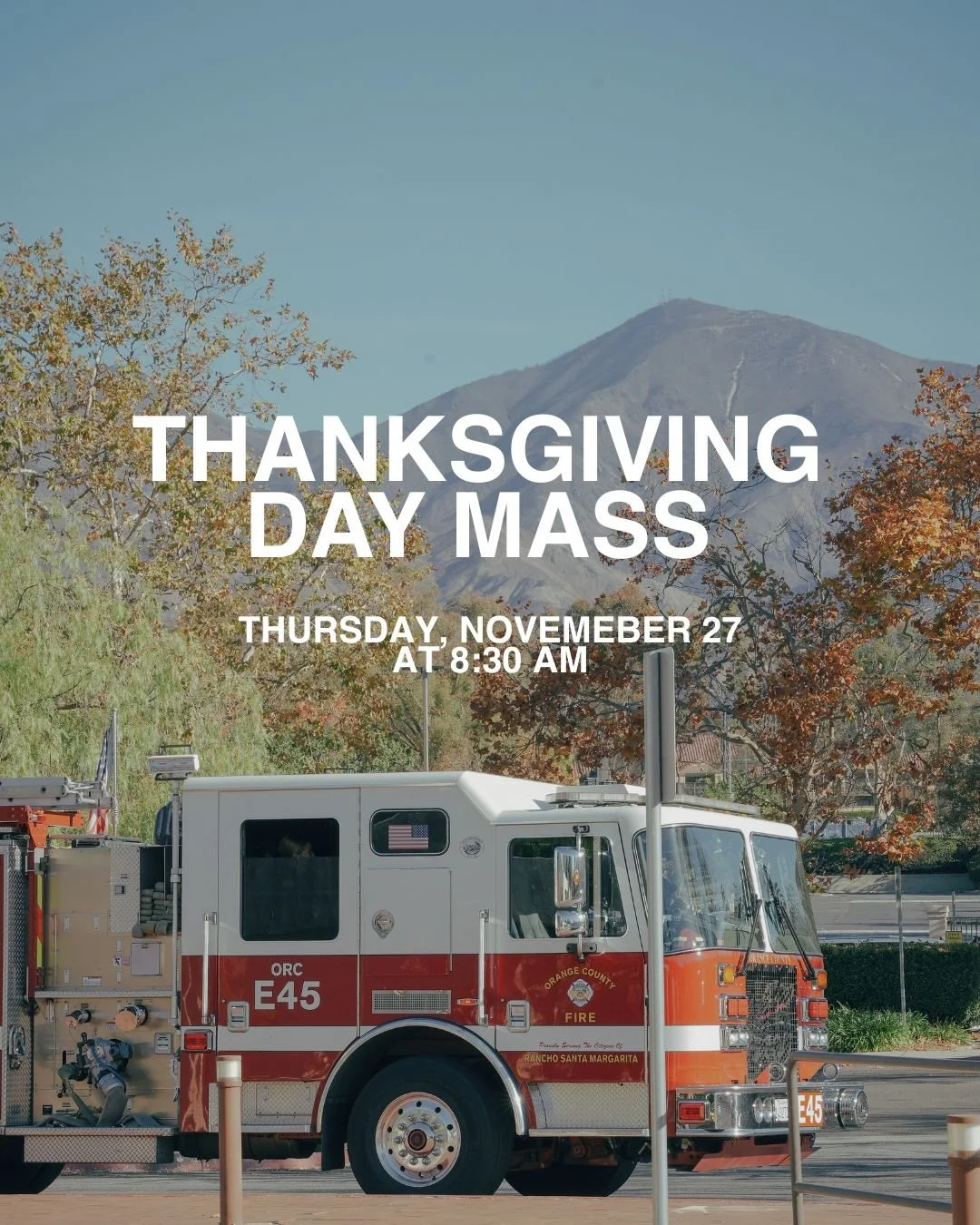 Begin Thanksgiving centered on gratitude and prayer. Mass is at 8:30 AM this Thursday, and we&rsquo;ll be honoring first responders and blessing any food you&rsquo;d like to bring. You&rsquo;re invited!🧡