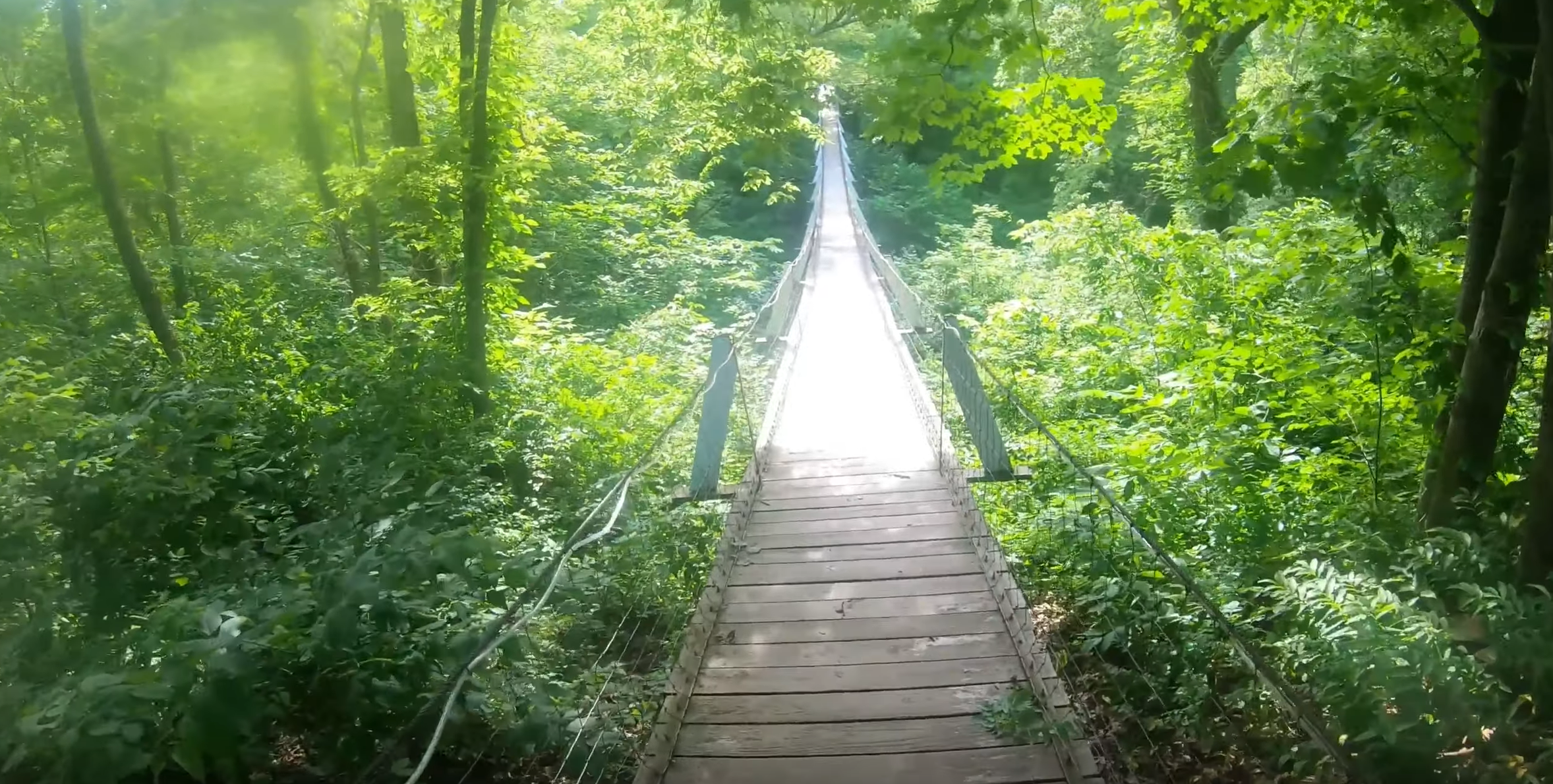 Lover's Leap Swinging Bridge in Iowa