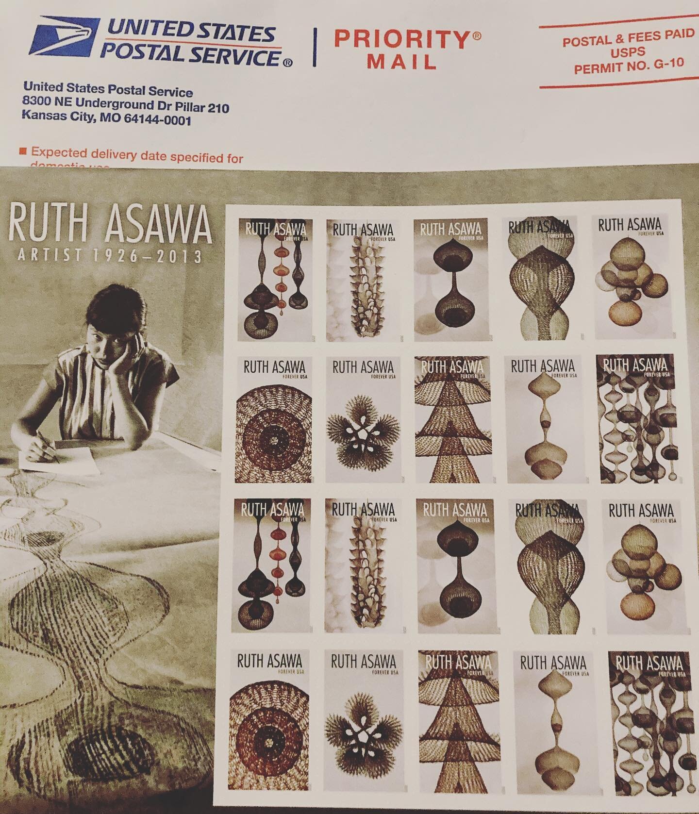 Just got my Ruth Asawa stamps in the mail.  Thanks to @patriciawolf_music for the reminder.