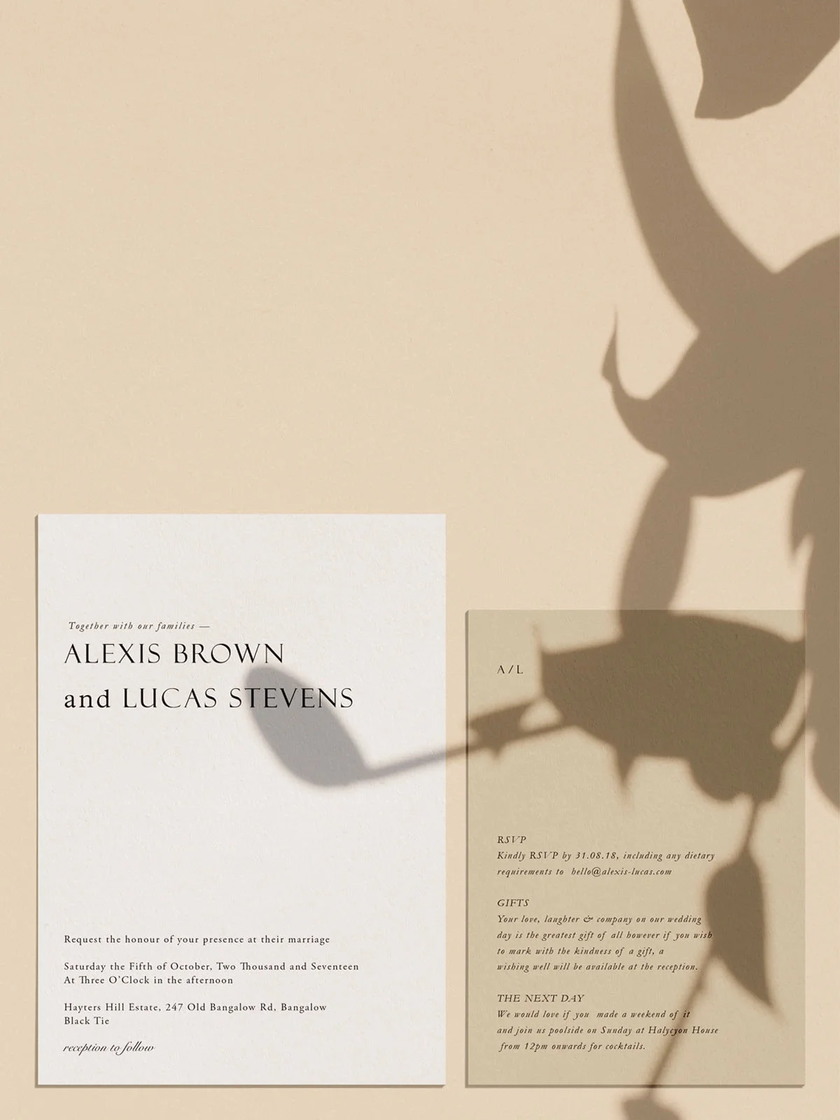 modern simple minimal wedding invitations stationery