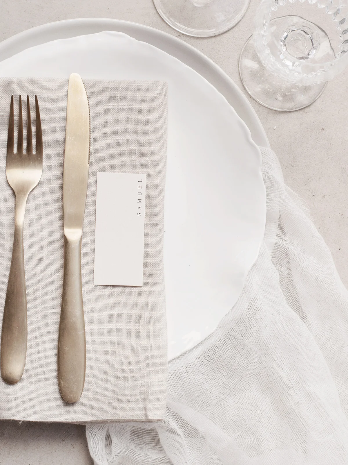 DAY OF / The Slim Name Cards (Photography + Styling by Eve Vine, The Lane )