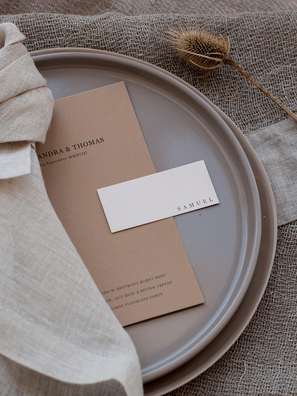 DAY OF / The Slim Name Cards & Menu 08 (Photography + Styling by Eve Vine, The Lane )