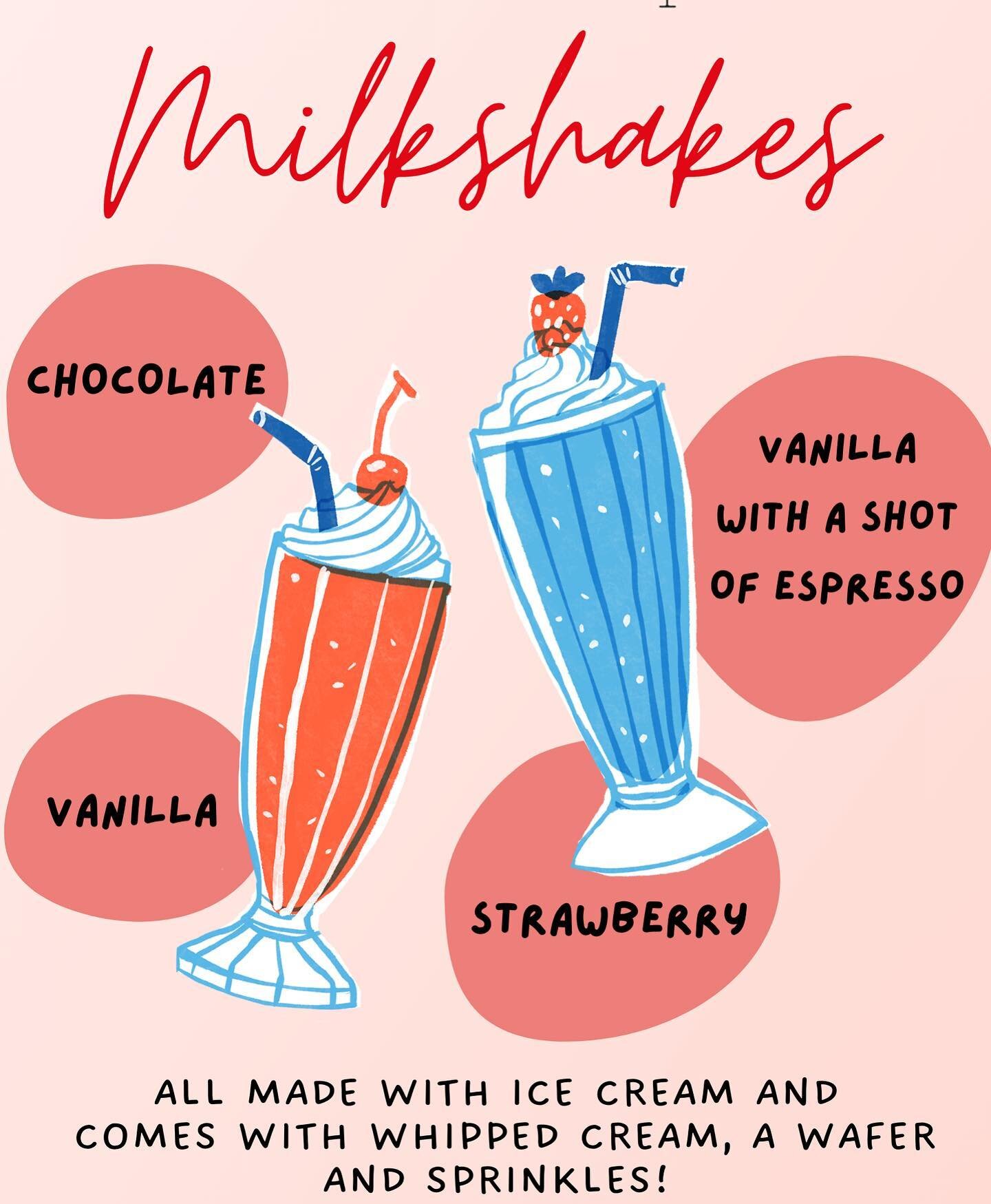 Milkshakes now at Nunos!! 🤩 

We have a range of flavours including vanilla with a shot of espresso ☕️ 

The perfect treat for a hot day 👀