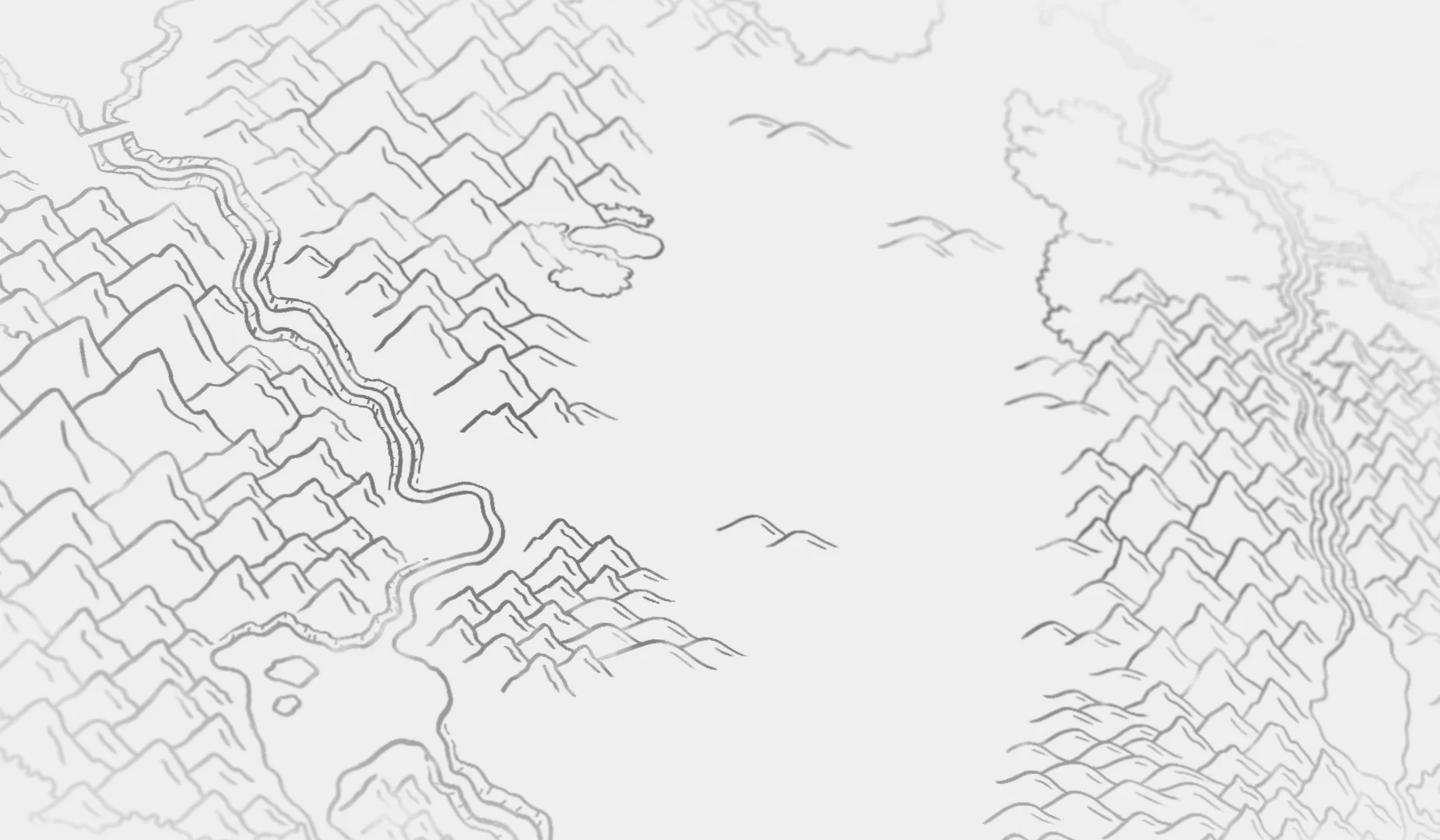 A sketch of the linework of the final map