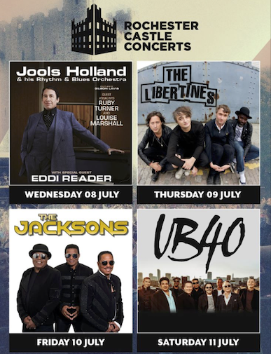 Rochester Castle Concerts announce the Libertines, The Jacksons, UB40 &amp; Jools Holland