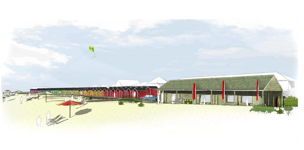 New ‘coastal destination’ unveiled with 108 striking beach huts and a cafe