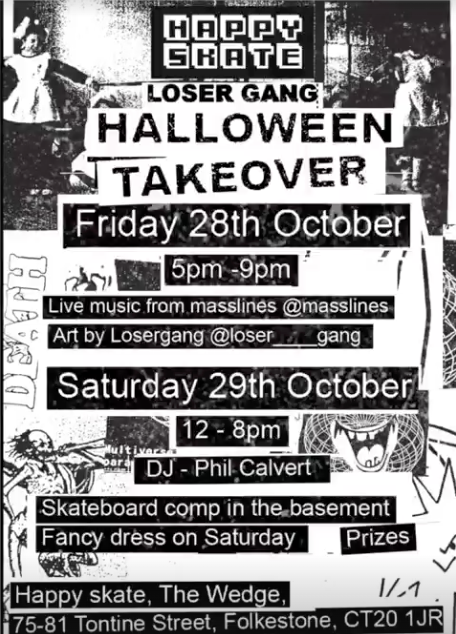 Loser Gang Halloween Takeover at Folkestone's Happy Skate