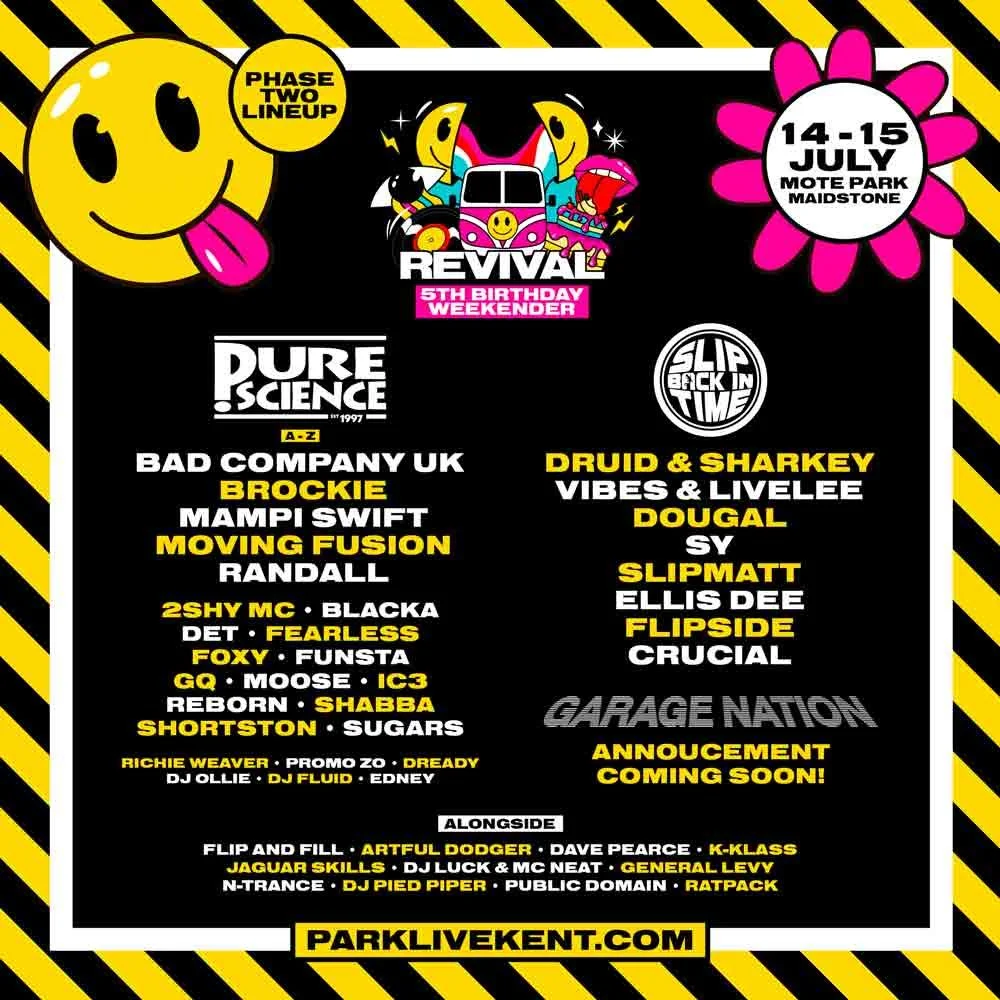 Revival Festival announces 5th Birthday Weekender with Garage Nation