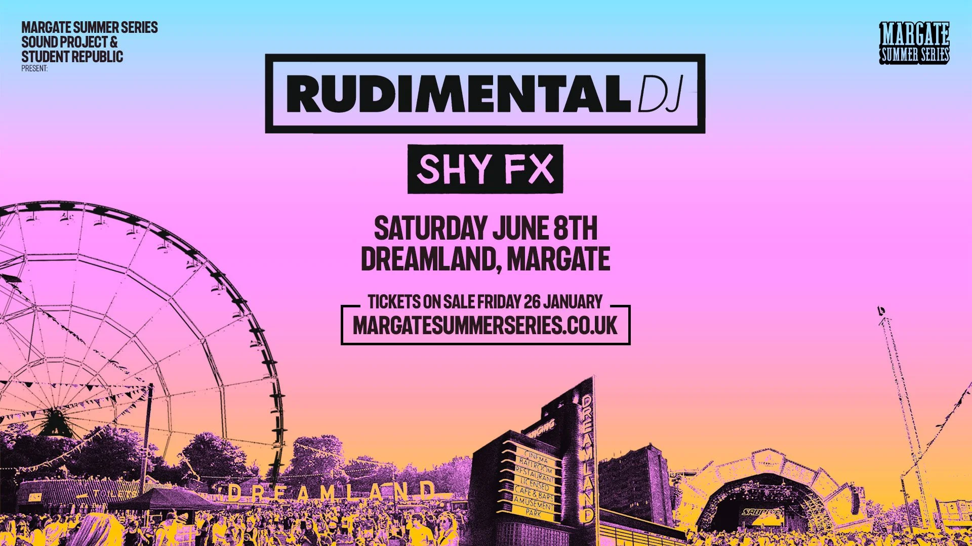 Rudimental and Shy FX head to Dreamland as part of Margate Summer Series