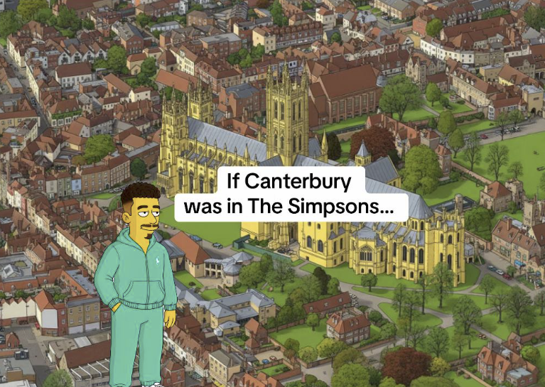 TikTok Dj turns Canterbury landmarks into Simpsons style pieces