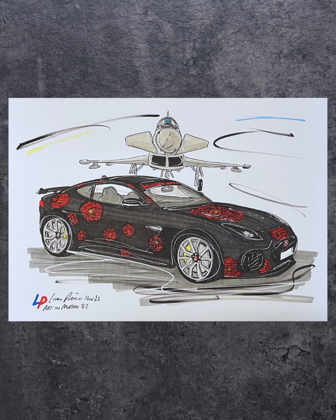 Limited Edition MM Poppy Car Print by Liam Price (@artinmotion82)