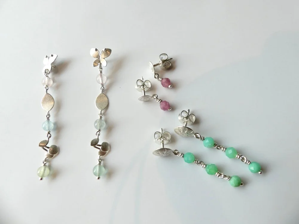 orecchini argento con pietre preziose