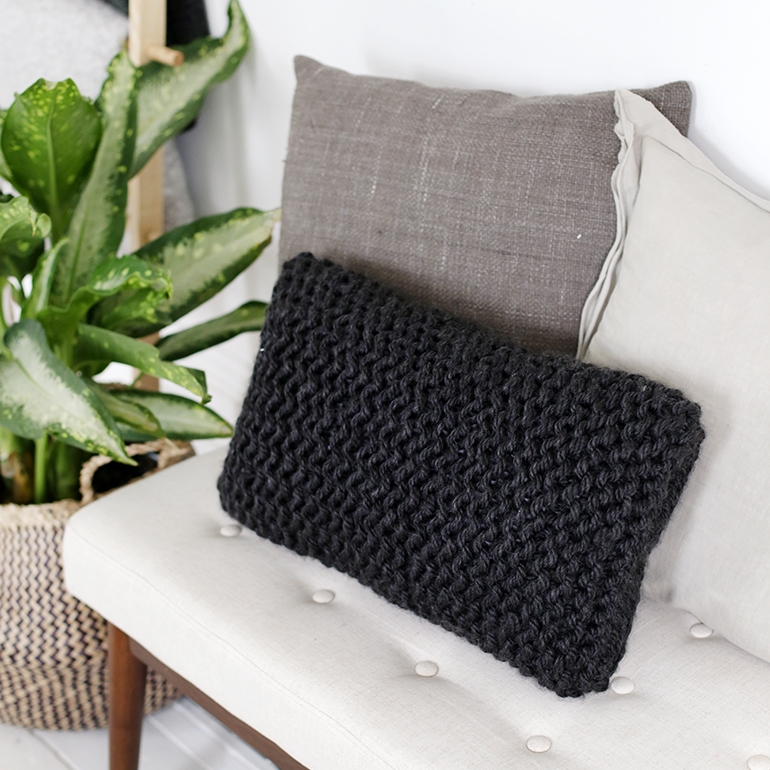DIY knit pillow by The Merrythought