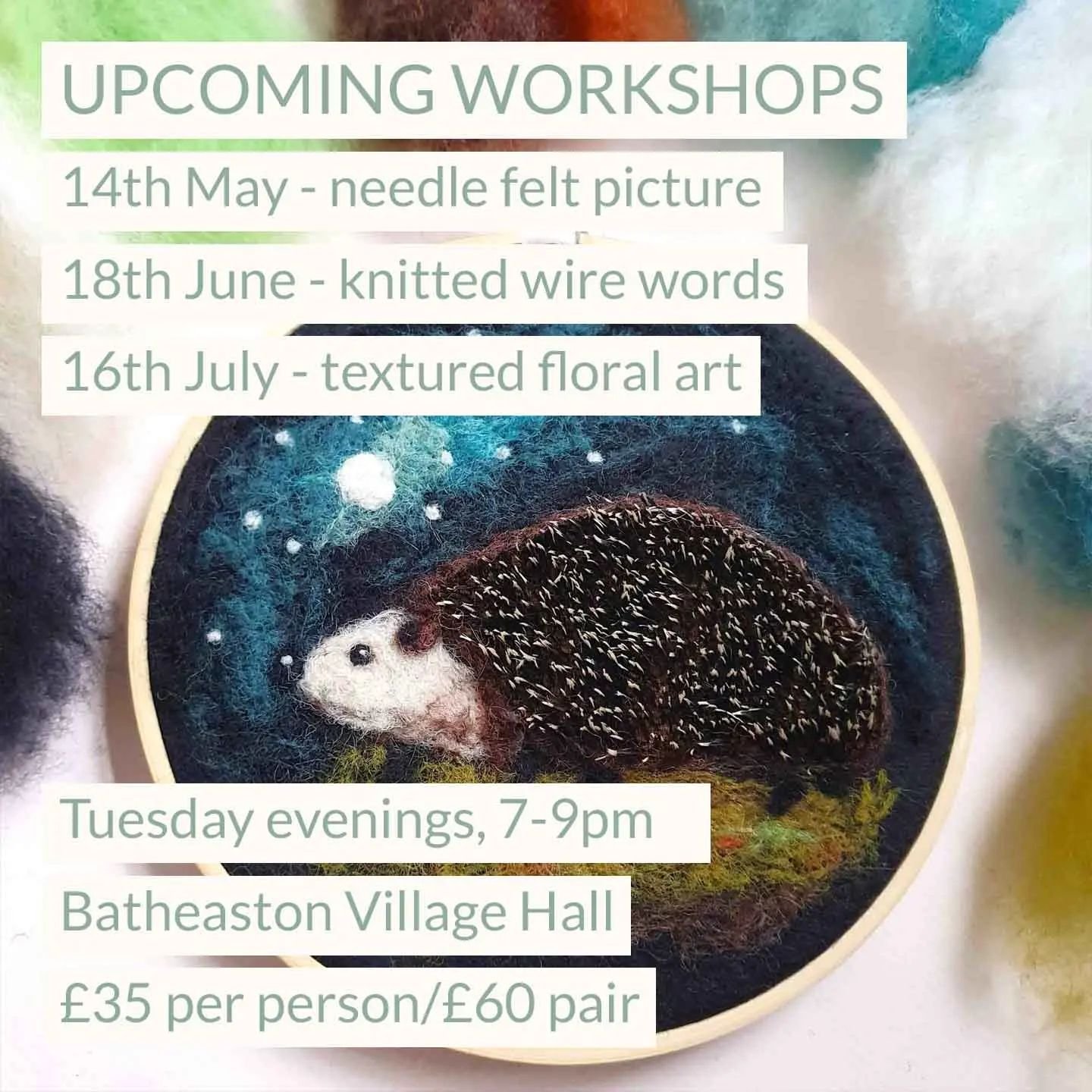 Fancy a fun night of crafting? I've released my next 3 monthly craft workshops, and I'm so excited for them! I think they're going to be really fun 😊

Bring a friend or come alone and have a sociable night, meeting other crafters, learning new skill