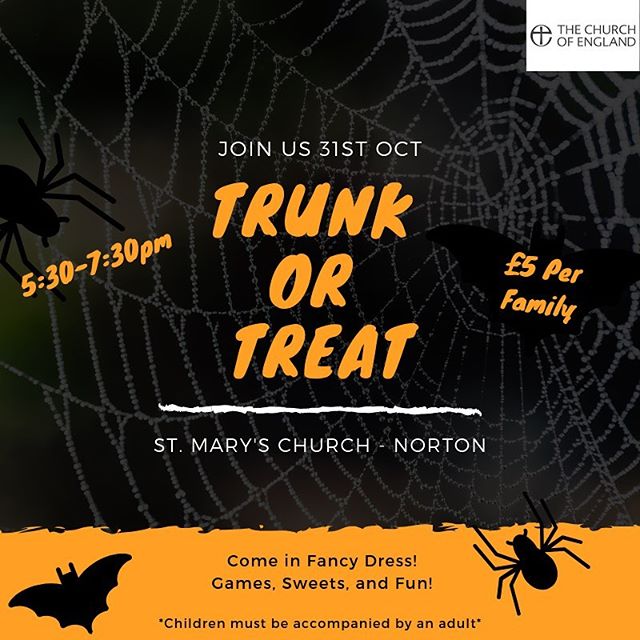Get your costumes ready! Next week is trunk or treat!
