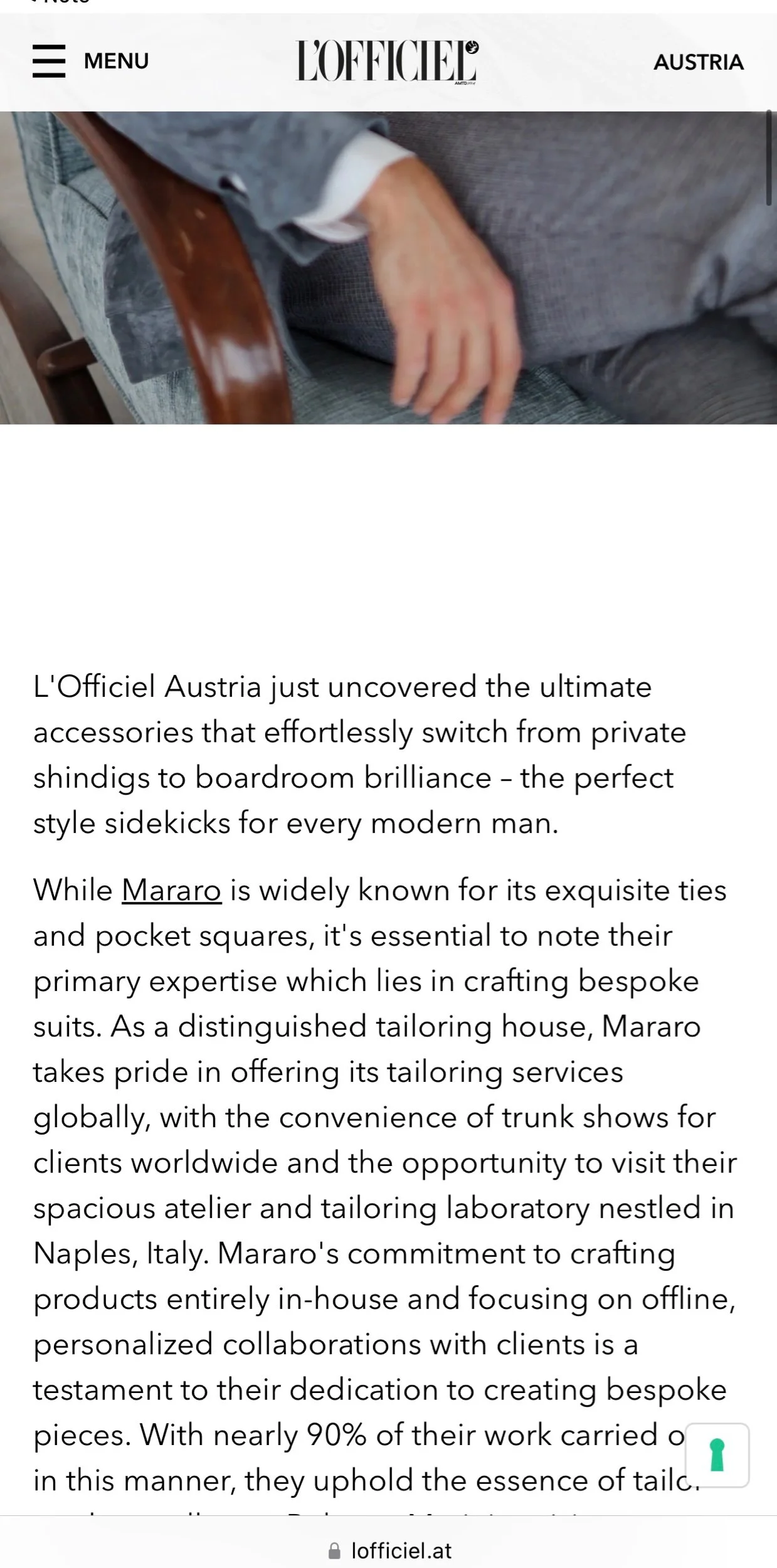 Mararo exceptional Italian tailoring