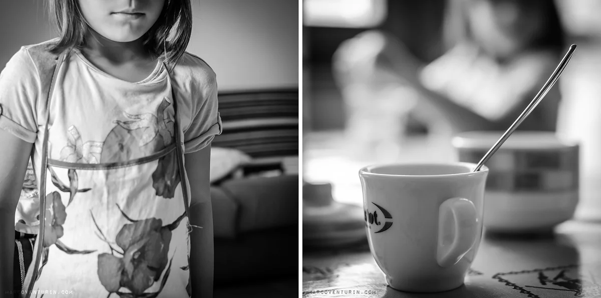 black and white