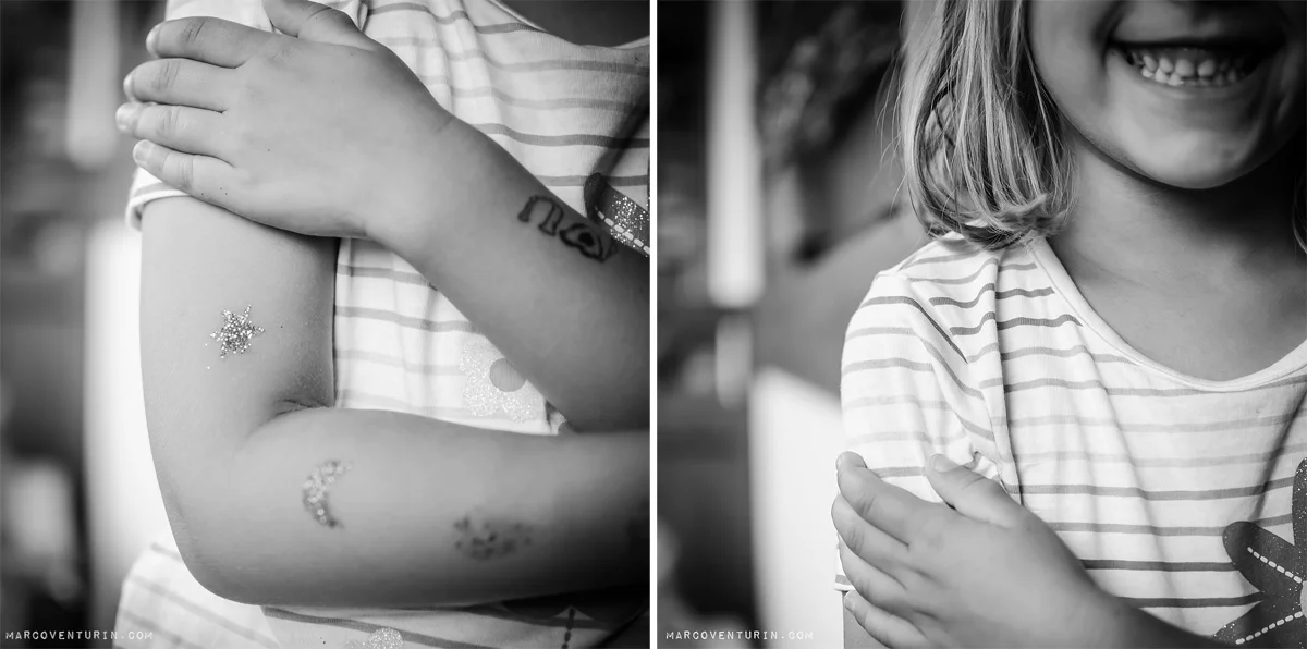 black and white