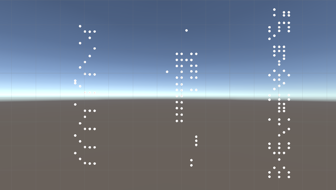  At the end of the track (~15sec), an entire  sheet  was made, corresponding to a  specific level , and we could  use this prefab  in the game so it would be  replaced with the indications  the player would use to  reproduce  what I first made by han