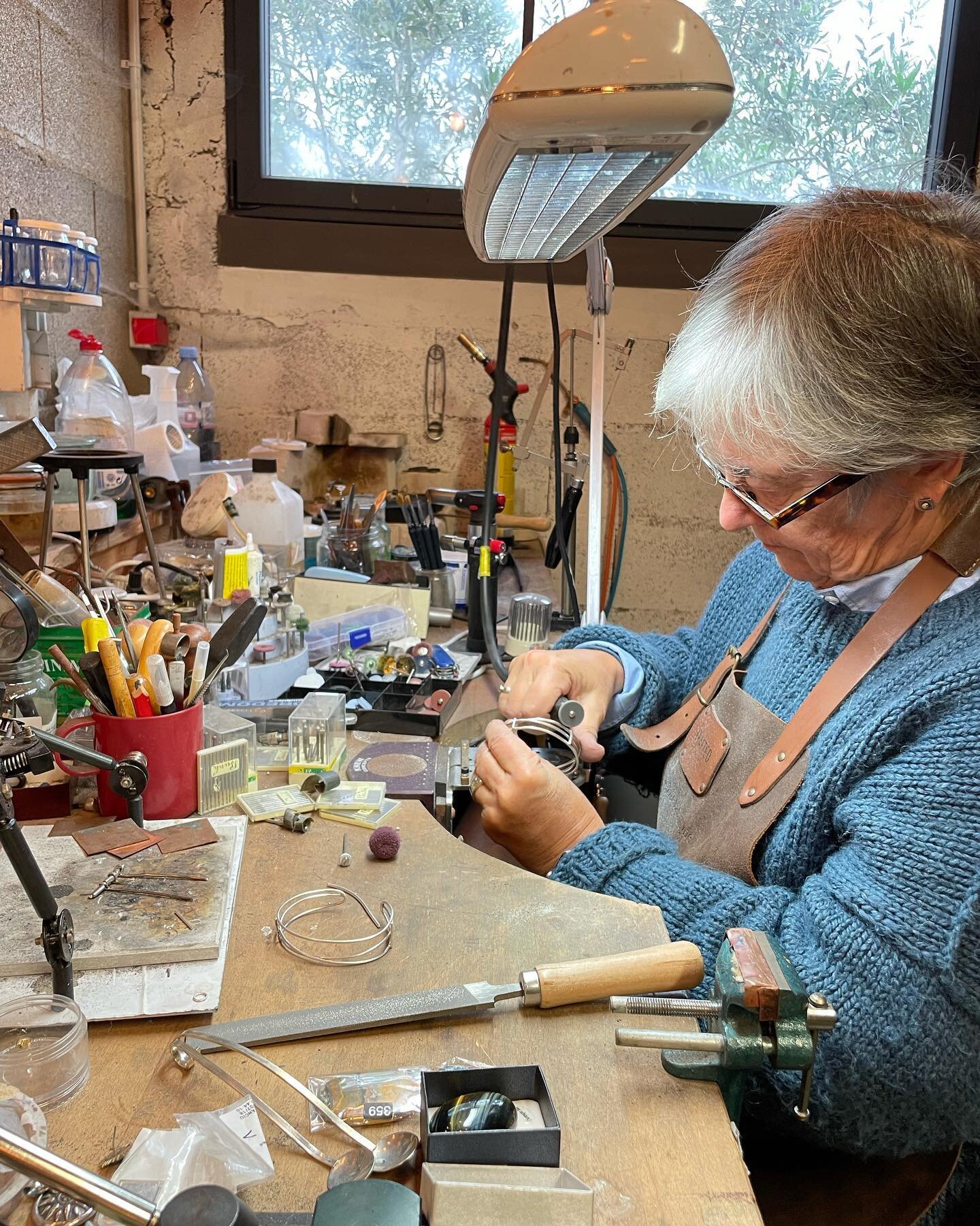 It&rsquo;s bangle making day. Forgive me. Tidiness is not my strong suit. #silverjewellery #handmade