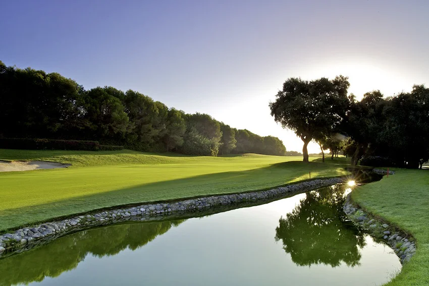 A view back down the 17th fairway at Valderrama from the left side of the hole.