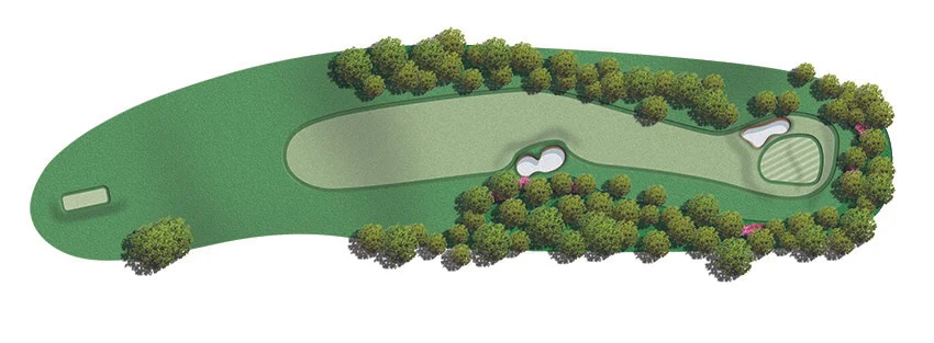The opening hole is a traditionally tough start to the round. MacKenzie designed the hole so players must skirt trouble on the right to leave a favourable approach. If a player successfully takes on the bunker off the tee they are left with a much easier angle for the second.