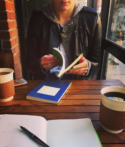 One of my first weekends in New York, reading new poetry books at a coffee shop with Matt.