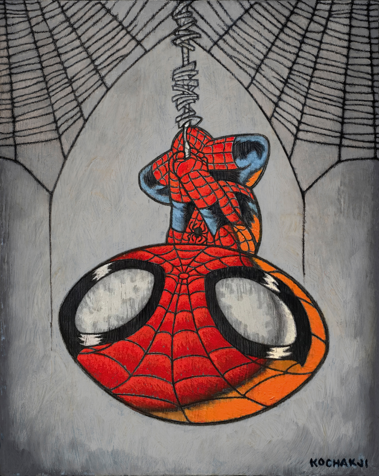 Spider-Guy - oil on panel - 8x10" - Fox Gallery - Disney/Fox theme 