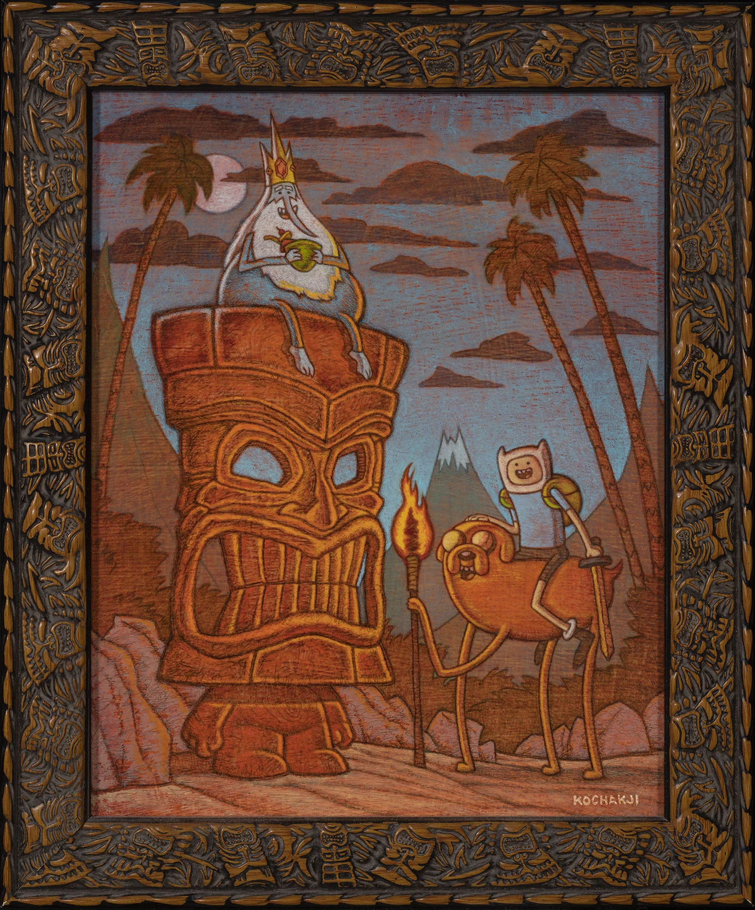 Adventure Time Tiki - oil on panel - 8x10" - Van Eaton Galleries - Animation Tiki