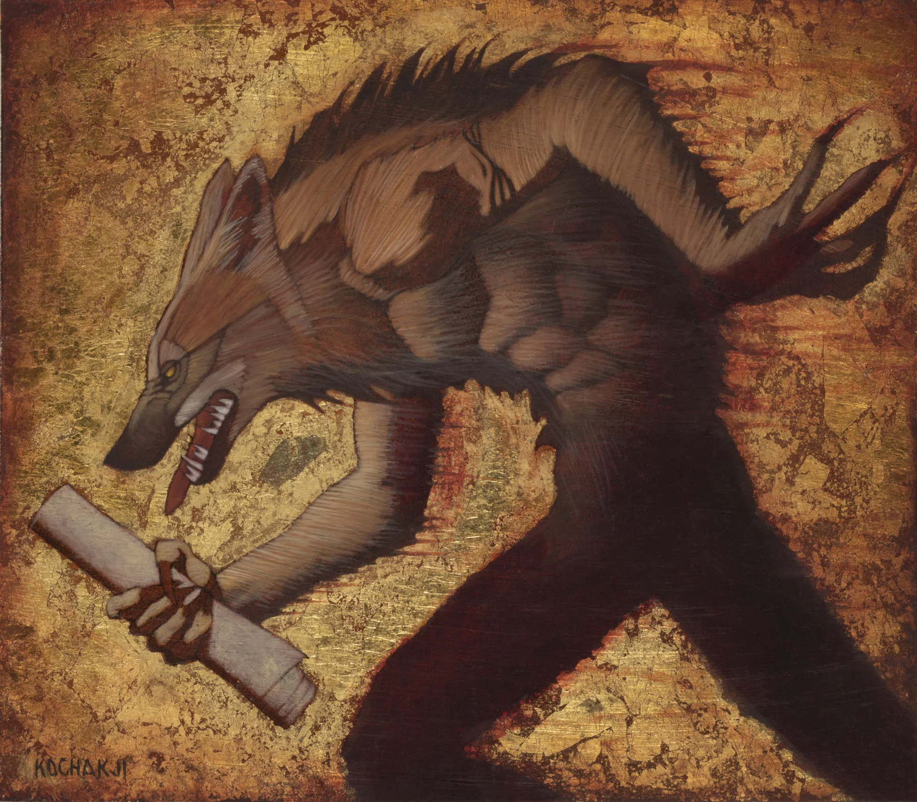 Rumors of Trouble - oil on board - 8x7" - Rage - White Wolf Publishing