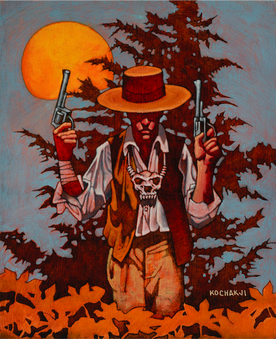 Fineous Dougan - oil on board - 6.75x8" - Rage: The Wild West - White Wolf Publishing