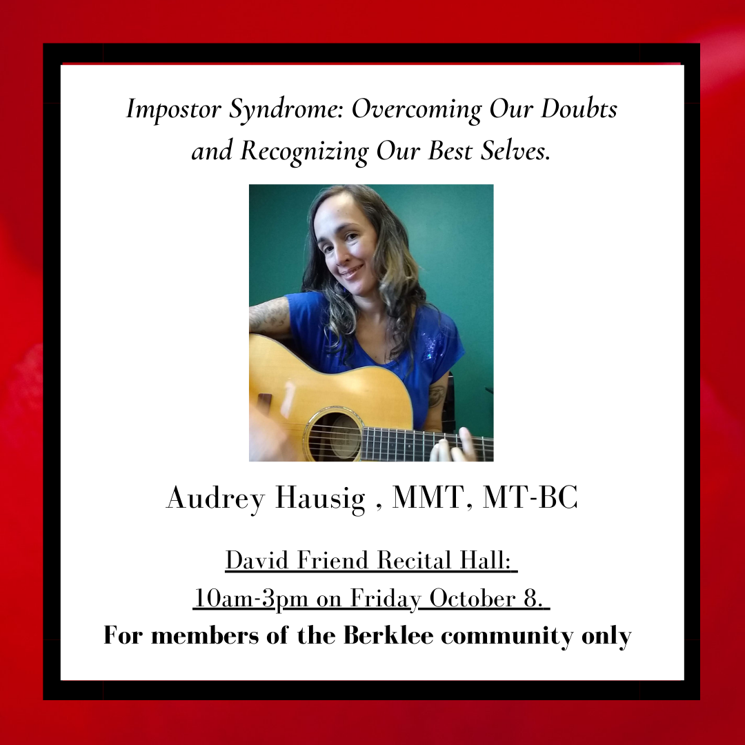  Image of a picture of Audrey for the Berklee School of Music Fall Symposium: Imposter Syndrome: Overcoming Our Doubts and Recognizing Our Best Selves 
