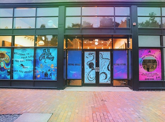 I&rsquo;m sorry but could you imagine a Kozmic Ryder brick and mortar where it would be a tea house and library and ceremonial/ritual space? Who would come visit?! These windows were from my launch party 💫