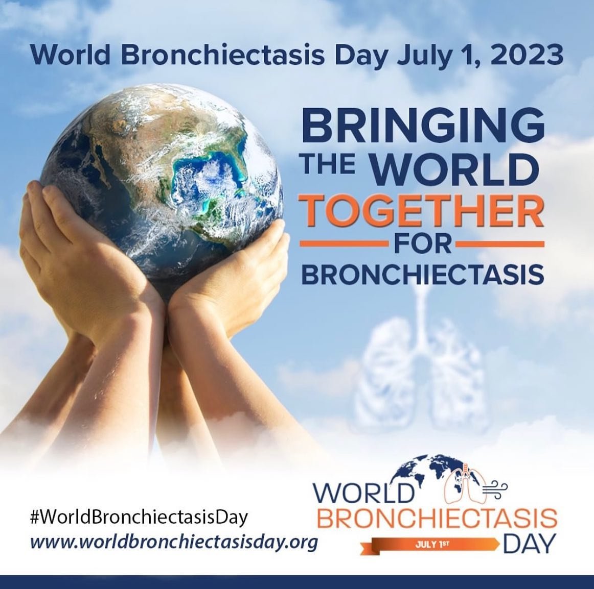 Today is World Bronchiectasis Day!
The aim is to raise global awareness, share knowledge and discuss ways to reduce the burden of Bronchiectasis for patients and their families. 
Bronchiectasis is a chronic lung condition characterised by a persisten