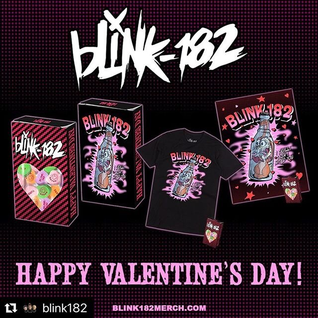 *Adds everything to shopping cart* ・・・
#Repost @blink182
・・・
So here&rsquo;s your valentine 💕... new merch available now!
