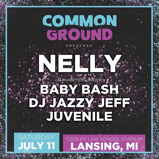 JUST ANNOUNCED!!! Want to win FREE tickets?
・・・
Tag 3 friends in the comments for a chance to win a 4-pack of Field GA 🎟  winner will be selected on 3/16.
・・・
#CGMF #Nelly #Juvenile #BabyBash #DJJazzyJeff #michigan #Lansing #lovelansing #MusicFestiv