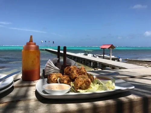 Conch Fritters and what a view!