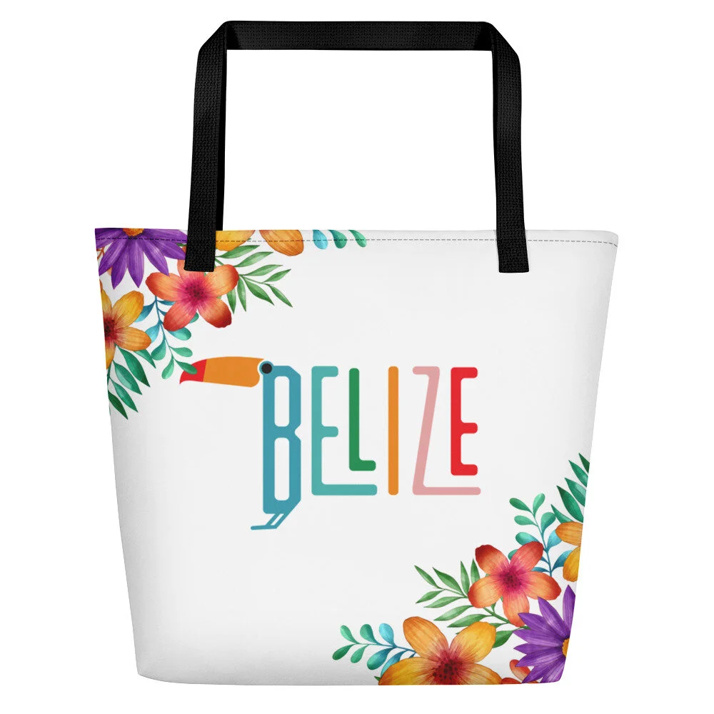 Flowered BHA (Both Sides) - Beach Bag (16x20in)