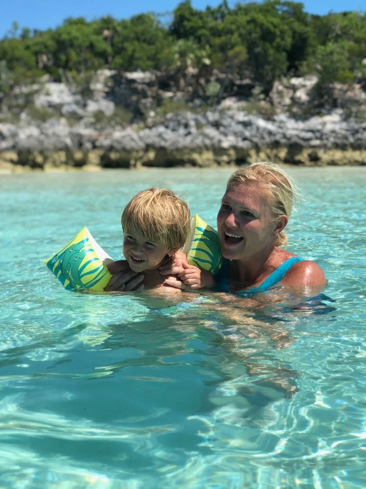 Ryder had so much fun swimming in the ocean! It was his first time being in the crystal clear water and he loved to be able to see his feet in the ocean.