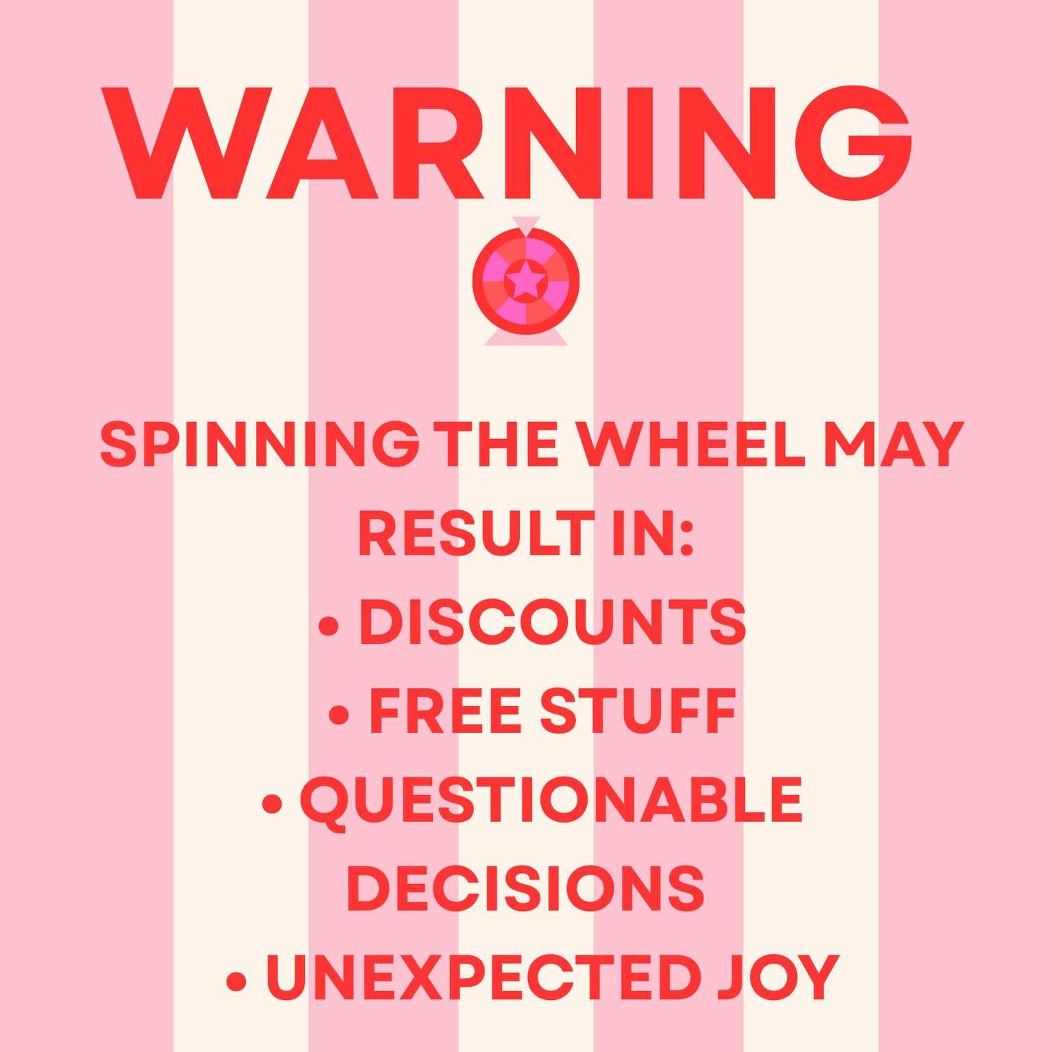 Last Day to Spin to Win at Rusty Crown!  Open today 12-5 🩷