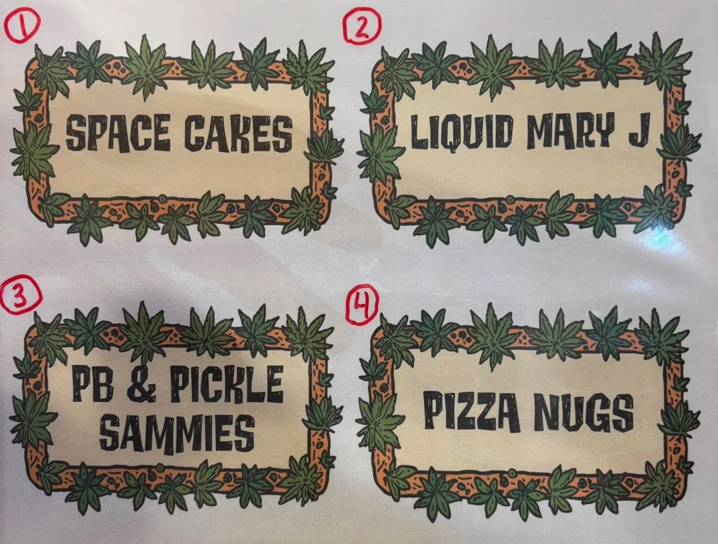 A 420 Party?? Here are some of the food and drinks for the night. Give us your best guess what any of them actually are. We&rsquo;ll be giving gifts for the winners, but you have to come to the party to get your prize! #partyparty #vintageshop #420Fr