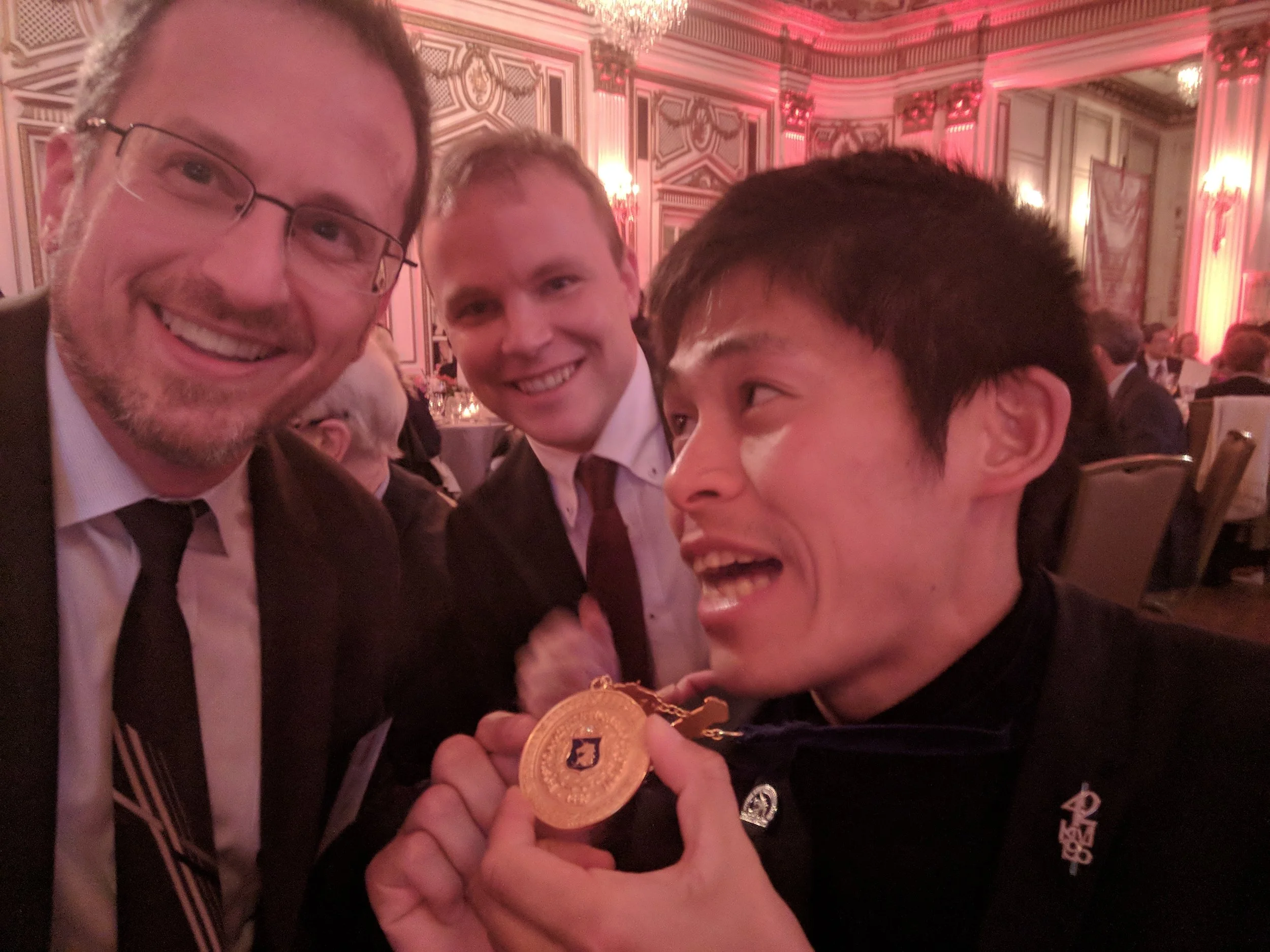 Eric and Spencer with Boston Marathon 2018 winner Yuki Kawauchi at the Japan Society of Boston’s annual gala, April 17, 2018.