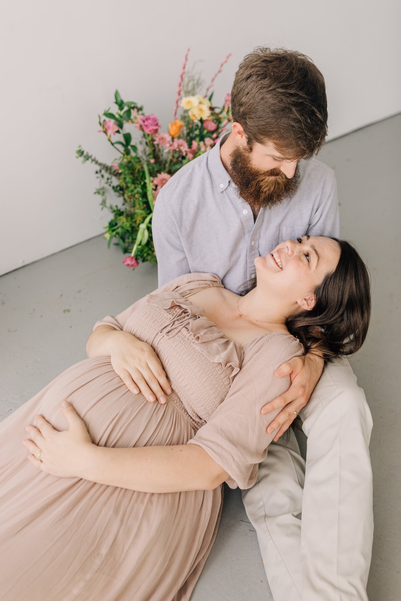 studio family maternity photos with flowers in Greenville, South Carolina-0798.jpg