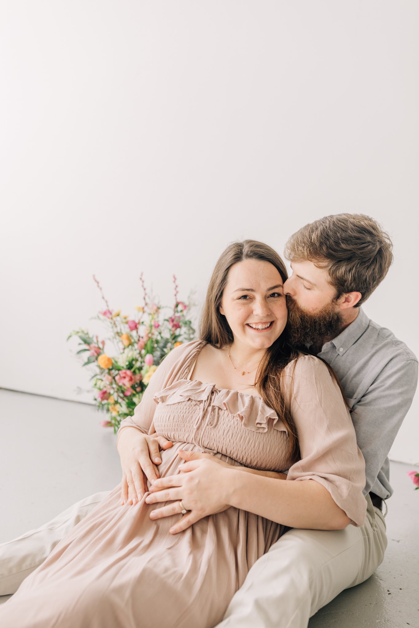 studio family maternity photos with flowers in Greenville, South Carolina-0828.jpg