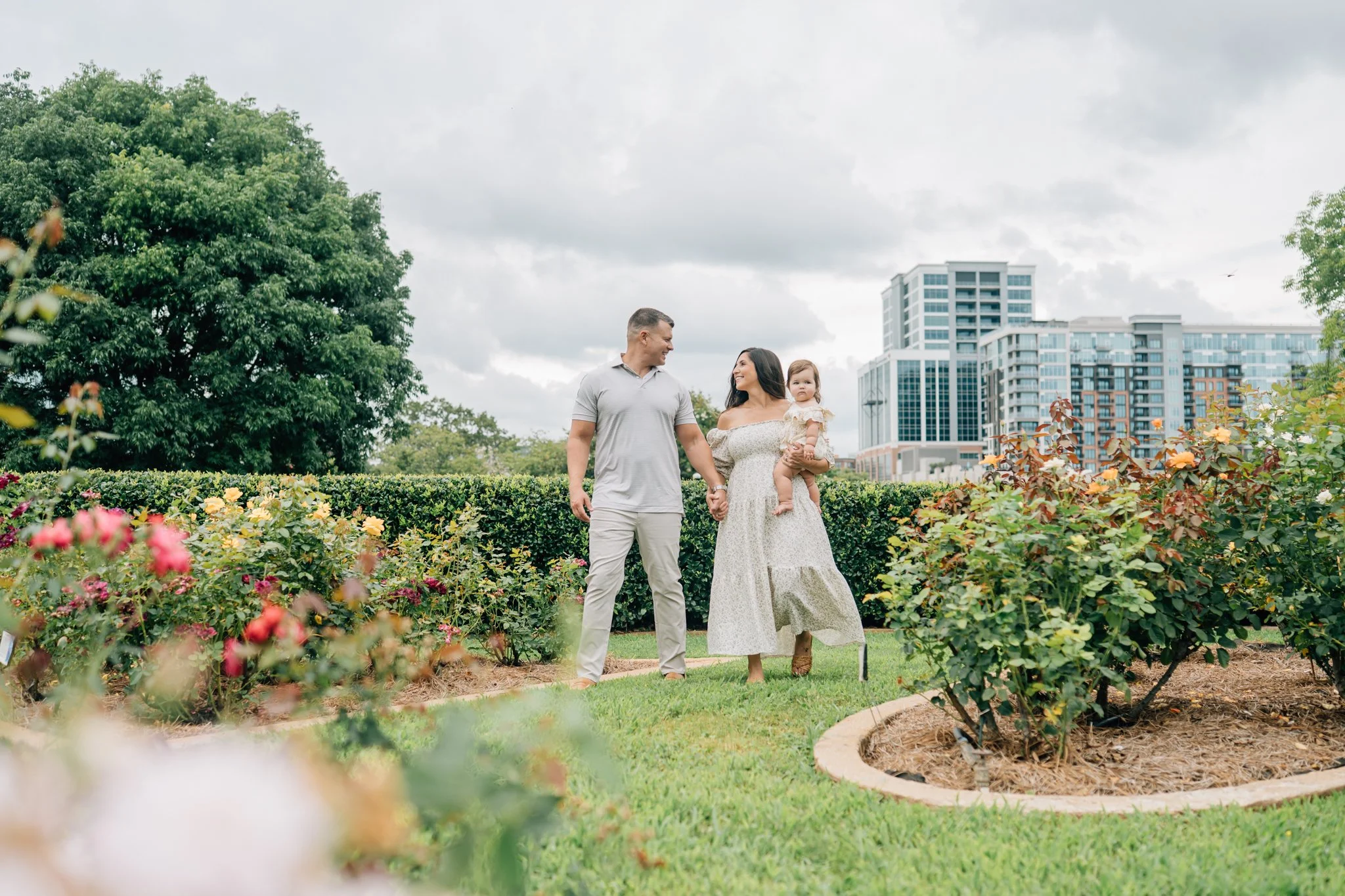 Shaw Rose Garden Family Photos in Downtown Greenville