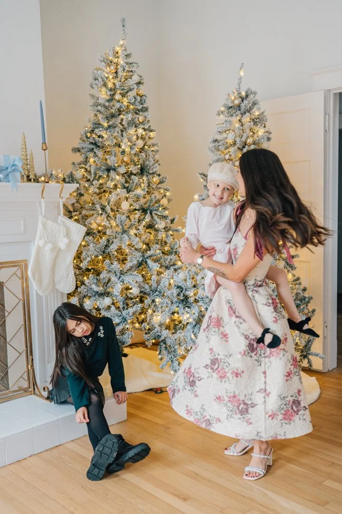 Full Studio Christmas Family Photos with the best Family Photographer in Greenville, SC in a studio