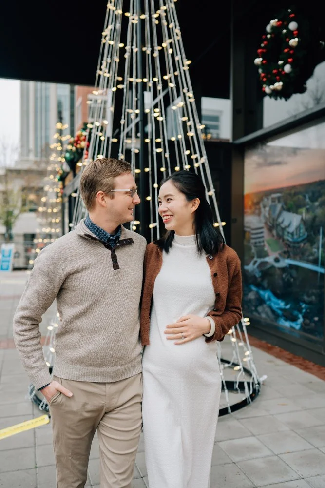 Christmas maternity photos in downtown Greenville south carolina-8419.jpg