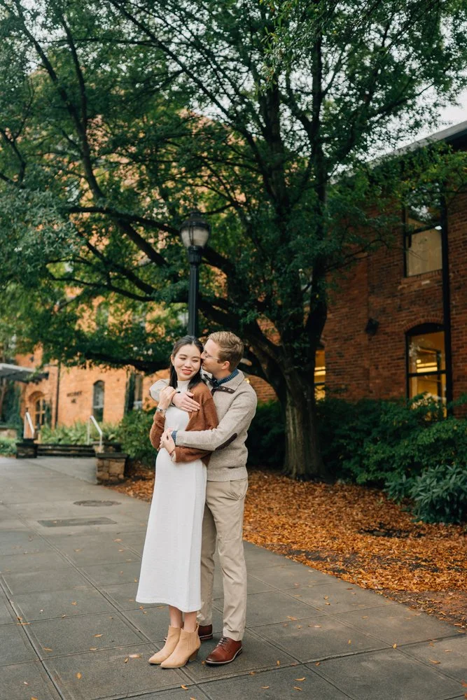 Christmas Maternity Photos in Downtown Greenville, SC