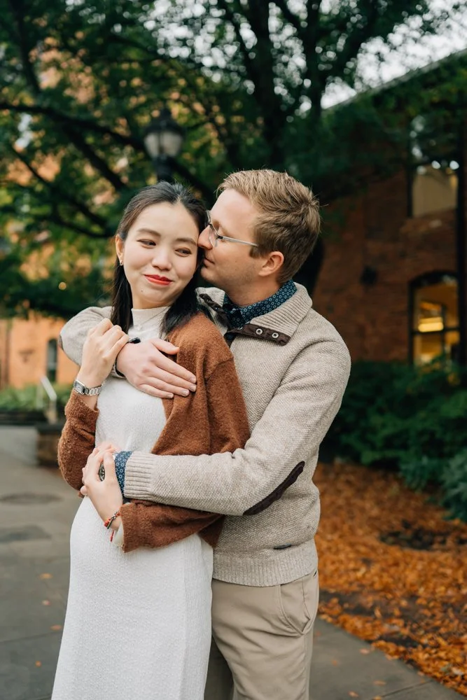 Christmas Maternity Photos in Downtown Greenville, SC